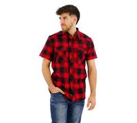Brandit Camicia Checkshirt a maniche corte uomo nero-rosso taglia 5XL