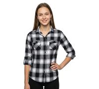 Brandit Camicia Amy in flanella a maniche lunghe Bianco/Nero 4XL Donna