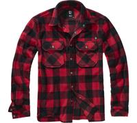 Brandit Jeff Fleece Camicia, nero-rosso, taglia 3XL per maschi