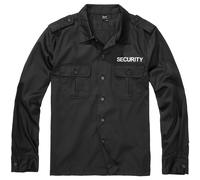 Brandit Camicia a maniche lunghe Security US Uomo Tattico Polizia Nero