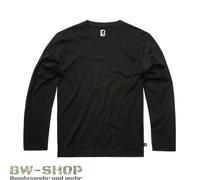 Brandit Premium Maglietta a maniche lunghe, nero, Taglia M