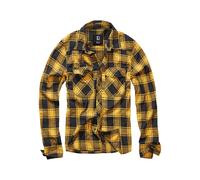 Brandit Camicia Check Uomo Plaid Flanella Boscaiolo Aquadri Nero / Giallo