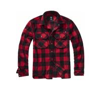 Brandit Camicia da uomo Jeff Fleece Shirt Long Manica Rosso/Nero 3XL Rosso