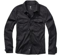 Brandit Camicia di Flanella Nero Flanellshirt Casual a Maniche Lunghe S-7XL
