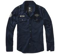 Brandit Camicia Luis Vintage con toppe Uomo Elegante Casual All'Aperto Navy