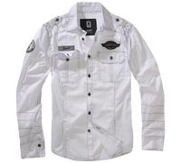 Brandit Camicia Luis Vintage con toppe Uomo Elegante Casual bianco