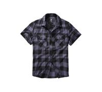 Brandit Check Shirt Short Sleeve, Color: black/grey, Size: S