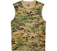 Brandit Camicia senza maniche, Verde/Nero, Taglia L