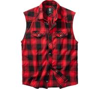 Brandit Checkshirt, camicia senza maniche 4XL male Rosso/Nero