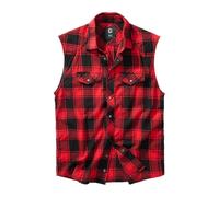 Brandit Checkshirt Camicia senza maniche, nero-rosso, taglia 7XL