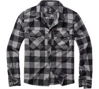 Brandit Camicia a Quadri Maniche Lunghe Uomo Nero/Grigio 4XL