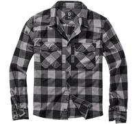 Brandit Check Shirt Check Flanella Uomo Manica Lunga Lavoro Nero Grigio