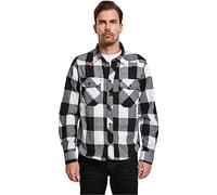 Brandit Camicia Checkshirt a maniche lunghe Uomo Bianco/Nero 4XL
