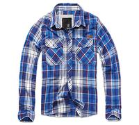Brandit Check Shirt Long Sleeve, Uomo, Navy, L