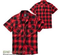 Brandit Check Shirt Short Sleeve, Color: red/black, Size: M