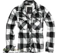 Brandit Camicia Checkshirt manica lunga Bianco/Nero Taglia S Uomo