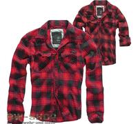 Brandit Check Long Sleeve Shirt Rosso,Nero S Uomo
