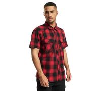 Brandit Check Shirt Short Sleeve, Color: red/black, Size: M