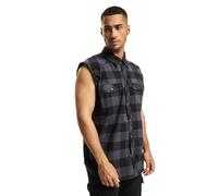 Brandit Checkshirt Camicia senza maniche, nero-grigio, taglia 7XL per maschi
