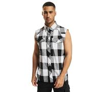 Brandit Check Shirt Sleeveless, Uomo, white/black, S