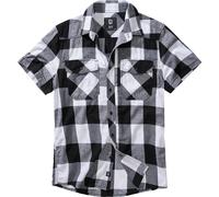 Brandit Checkshirt Camicia a maniche corte, bianco/nero, Taglia S