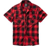 Brandit Check Shirt Short Sleeve, Color: red/black, Size: M