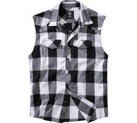 Brandit Checkshirt Camicia senza maniche, nero-bianco, taglia 5XL