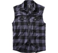 Brandit Checkshirt Camicia senza maniche, nero-grigio, taglia 2XL per maschi
