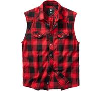 Brandit Checkshirt Camicia senza maniche, nero-rosso, taglia 7XL