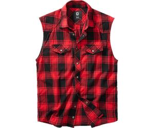Brandit Checkshirt Camicia senza maniche, rosso/nero, Taglia 5XL