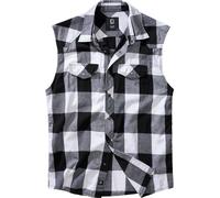 Brandit Checkshirt Camicia senza maniche, nero-bianco, taglia XL