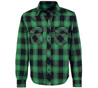Brandit Checkshirt Uomo Camicia in Flanella Verde/Nero L 100% Cotone Regular