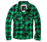 Brandit Checkshirt Uomo Camicia in Flanella Verde/Nero L 100% Cotone Regular