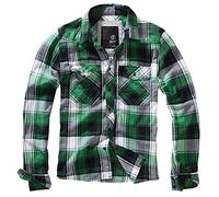 Brandit Checkshirt Uomo Camicia in Flanella Verde/Nero L 100% Cotone Regular