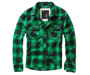 Brandit Checkshirt Uomo Camicia in Flanella Verde/Nero XXL 100% Cotone Regular