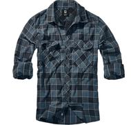Brandit Checkshirt Uomo Camicia Maniche Lunghe Blu/Grigio/Nero 100% Cotone Regular