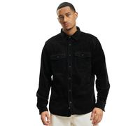 Brandit Classic Corduroy Shirt Uomo Camicia Maniche Lunghe Nero 100% Cotone Regular