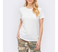Brandit Donna T-Shirt Gym Gewoontjes Esercito Casual Maglietta Militare Bianco