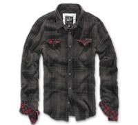 Brandit Duncan Check Shirt Long Sleeve, Uomo, brown-black, L