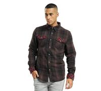 Brandit Duncan Check Shirt Long Sleeve, Color: brown-blac, Size: L