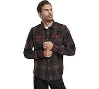 Brandit Duncan Check Shirt Long Sleeve, Uomo, brown-blac, XL
