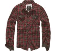 Brandit Duncan Check Vintage Classico Flanella Uomo Lunga Manica Camicia Rosso M