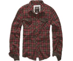 Brandit Duncan Check Vintage Classico Flanella Uomo Lunga Manica Camicia Rosso M