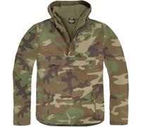 Brandit Esercito Combattere Giacca a Vento Cappuccio Uomo Pesca Anorak Woodland