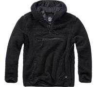 Brandit Felpa con cappuccio Teddyfleece Worker Pullover in nero M Nero