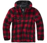 Brandit Felpa uomo Teddyfleece Worker Pullover Rosso/Nero L Rosso
