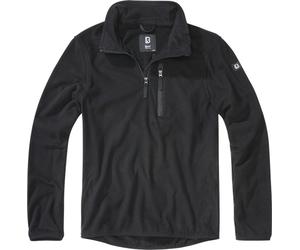 Brandit Fleece Maglione con mezza zip, nero, Taglia 6XL