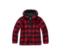 Giacca Donna Brandit Teddyfleece Hood Rosso/NeroXS Rosso,Nero