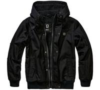 Brandit Giacca Essential Uomo Cappuccio Inverno Caldo Teddy Cappotto Nero