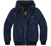 Brandit Giacca Essential Uomo Cappuccio Inverno Caldo Teddy Navy